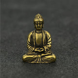 Max Brass Mini Antique Sakyamuni Buddha Statue Ornaments Meditation Seated A