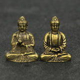 Max Brass Mini Antique Sakyamuni Buddha Statue Ornaments Meditation Seated A