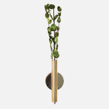 Max Wall-Mounted Flower Tube for Flower Display Wall Metal Vase Holder Gold
