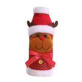 Christmas Wine Bottle Sleeve Holder Cover for Christmas Table Decor Elk