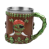 Max Halloween Pattern Coffee Tea Water Cup Stainless Steel + Resin  Brown