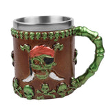 Max Halloween Pattern Coffee Tea Water Cup Stainless Steel + Resin  Brown