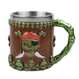 Max Halloween Pattern Coffee Tea Water Cup Stainless Steel + Resin  Brown