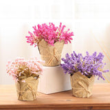 Max Artificial Lavender Gypsophila Flowers Bouquet Potted Flower Purple