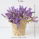 Max Artificial Lavender Gypsophila Flowers Bouquet Potted Flower Purple