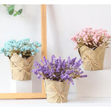 Max Artificial Lavender Gypsophila Flowers Bouquet Potted Flower Light Purple