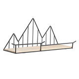 Max Nordic Style Iron Wall Shelf Wall Mounted Storage Rack  Black