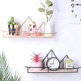 Max Nordic Style Iron Wall Shelf Wall Mounted Storage Rack  Black