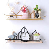 Max Nordic Style Iron Wall Shelf Wall Mounted Storage Rack  Black