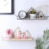 Max Nordic Style Iron Wall Shelf Wall Mounted Storage Rack  Black