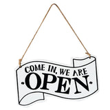 Maxbell  OPEN /CLOSED Wooden Plaque Sign Door Hanging Plaque For Shop Bar White