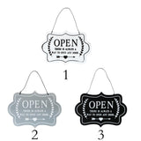 Max Wooden Open and Close Signs Double Sided Door Hanging Plaque White