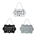 Max Wooden Open and Close Signs Double Sided Door Hanging Plaque White