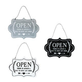 Max Wooden Open and Close Signs Double Sided Door Hanging Plaque White