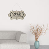 Max Wooden Open and Close Signs Double Sided Door Hanging Plaque White