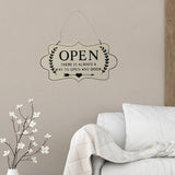 Max Wooden Open and Close Signs Double Sided Door Hanging Plaque White