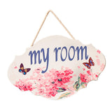 Max White Wooden Door Signs My Room for Home/Kids Room/Flower Store Door Decor