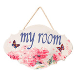 Max White Wooden Door Signs My Room for Home/Kids Room/Flower Store Door Decor