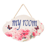 Max White Wooden Door Signs My Room for Home/Kids Room/Flower Store Door Decor