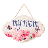 Max White Wooden Door Signs My Room for Home/Kids Room/Flower Store Door Decor