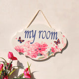 Max White Wooden Door Signs My Room for Home/Kids Room/Flower Store Door Decor