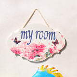 Max White Wooden Door Signs My Room for Home/Kids Room/Flower Store Door Decor