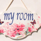 Max White Wooden Door Signs My Room for Home/Kids Room/Flower Store Door Decor