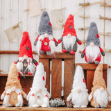 Max 8''Handmade Christmas Gnome Decoration Santa Figurines Xmas Tree Decor Red