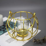Max Nordic Style Metal Basket Candlestick Candle Holder C_Golden