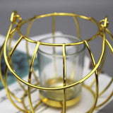 Max Nordic Style Metal Basket Candlestick Candle Holder C_Golden
