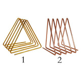 Max Triangular Desktop Book Rack Metal Wire Bookshelf Magazine Holder Golden