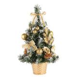 Max Artificial Tabletop Mini Christmas Tree Decor Miniature Xmas Tree Golden