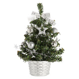 Max Artificial Tabletop Mini Christmas Tree Decor Miniature Xmas Tree Silvery