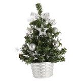 Max Artificial Tabletop Mini Christmas Tree Decor Miniature Xmas Tree Silvery