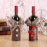 Maxbell  Wine Bottle Cover Decoration Coat Design Christmas Festival Table Decor Red