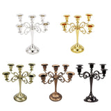 Max 5-Candle Metal Candelabra Candlestick 10'' Candle Holder Candle Stand Silver