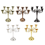 Max 5-Candle Metal Candelabra Candlestick 10'' Candle Holder Candle Stand Silver