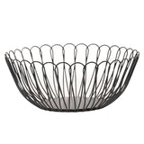 Max Iron Metal Fruits Plates Desktop Snack Storage Fruit Bowls Petal_Black