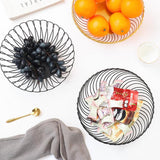 Max Iron Metal Fruits Plates Desktop Snack Storage Fruit Bowls Petal_Black