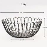 Max Iron Metal Fruits Plates Desktop Snack Storage Fruit Bowls Petal_Black