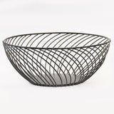 Max Iron Metal Fruits Plates Desktop Snack Storage Fruit Bowls Spiral_Black