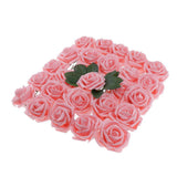 Max Maxb Plastic Artificial Rose Flwowers and Leaves with European Gift box Champagne