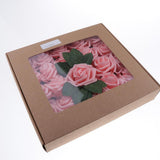 Max Maxb Plastic Artificial Rose Flwowers and Leaves with European Gift box Champagne