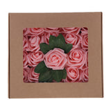 Max Maxb Plastic Artificial Rose Flwowers and Leaves with European Gift box Champagne