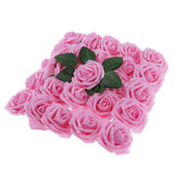 Max Maxb Plastic Artificial Rose Flwowers and Leaves with European Gift box Dark Pink