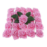 Max Maxb Plastic Artificial Rose Flwowers and Leaves with European Gift box Dark Pink