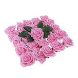 Max Maxb Plastic Artificial Rose Flwowers and Leaves with European Gift box Dark Pink