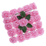 Max Maxb Plastic Artificial Rose Flwowers and Leaves with European Gift box Dark Pink