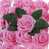 Max Maxb Plastic Artificial Rose Flwowers and Leaves with European Gift box Dark Pink