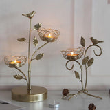 Maxbell Nordic Style Metal Iron Candle Holder Bird Tree Candle Stick Style03